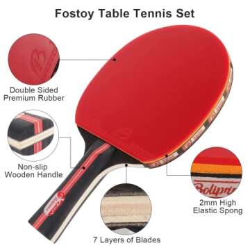 Fostoy Complete Ping Pong Set with Paddles and Balls