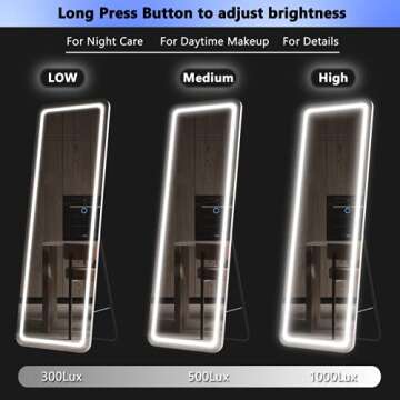 Vierose 60" LED Full Length Mirror with Adjustable Lighting
