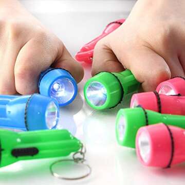 Kicko Mini Flashlight Keychain - 24 Pack Assorted Colors