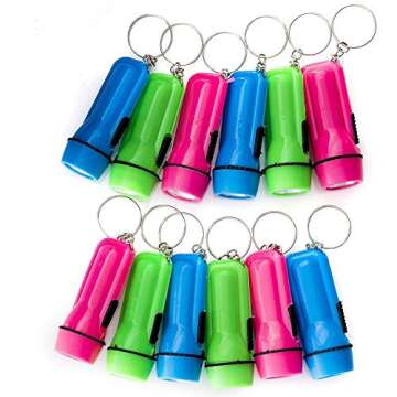 Kicko Mini Flashlight Keychain - 24 Pack Assorted Colors