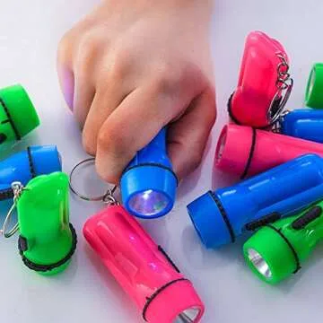 Kicko Mini Flashlight Keychain - 24 Pack Assorted Colors