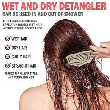 Fiora Naturals Hair Detangling Brush -100% Bio-Friendly Hair Detangler Brush w/Ultra-soft Bristles- Glide Through Tangles with Ease - For Curly, Fine, Women, Men, Kids, Toddlers, Wet and Dry Hair