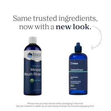 Trace Minerals | ConcenTrace® Mineral Mouth Rinse | Gentle Mouth Rinse, Fresh Breath | Alcohol Free, Certified Vegan, Gluten Free, Non-GMO | Mint | 10 oz