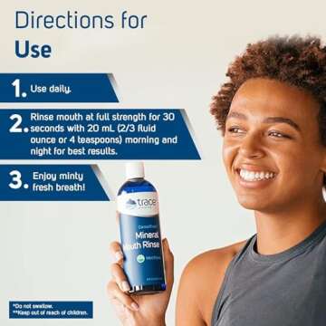 Trace Minerals | ConcenTrace® Mineral Mouth Rinse | Gentle Mouth Rinse, Fresh Breath | Alcohol Free, Certified Vegan, Gluten Free, Non-GMO | Mint | 10 oz