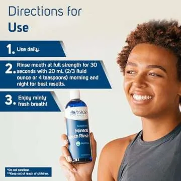 Trace Minerals | ConcenTrace® Mineral Mouth Rinse | Gentle Mouth Rinse, Fresh Breath | Alcohol Free, Certified Vegan, Gluten Free, Non-GMO | Mint | 10 oz