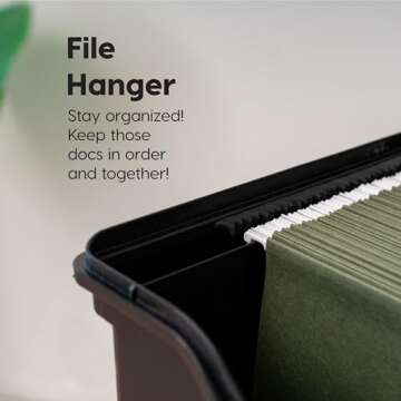 IRIS USA File Box with Lid File Organizer for Letter File w/ Organizer-Lid, Plastic Mobile Filing Or...