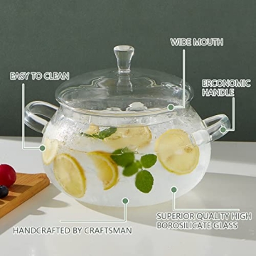 Buy XJLVSV 2450ML Glass Simmer Pot for Stylish Cooking