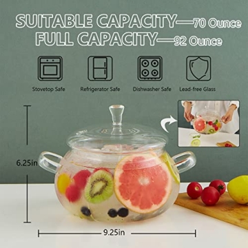 Buy XJLVSV 2450ML Glass Simmer Pot for Stylish Cooking