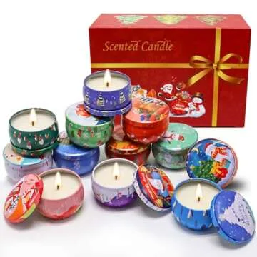 Deluxe Scented Candle Gift Set - 12 Fragrances, Natural Soy Wax, Ideal for Women, Holidays, and Special Occasions