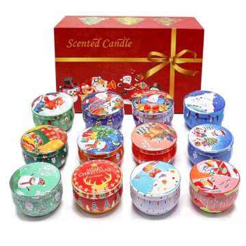 Deluxe Scented Candle Gift Set - 12 Fragrances, Natural Soy Wax, Ideal for Women, Holidays, and Special Occasions