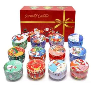 Deluxe Scented Candle Gift Set - 12 Fragrances, Natural Soy Wax, Ideal for Women, Holidays, and Special Occasions