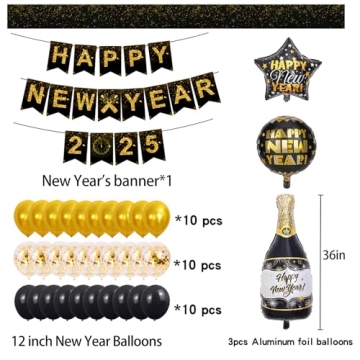 Happy New Year Party Decoration 2025 Kit for Memorable Celebrations