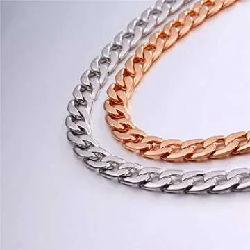 U7 Cuban Link Chain Anklets, Rose Gold Plated 7mm Thick Curb Chains Barefoot Jewelry Ankle Bracelet for Women Men, Length 8.5-10.5 Inches
