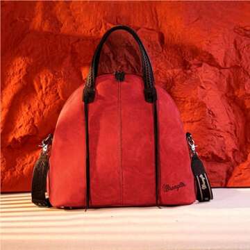 Wrangler Large Tote Bag for Women Weekender Bag Extra Handbag for Women Top handle Travel bag and Carry on bag With Double Zipper WG93G-2006RD