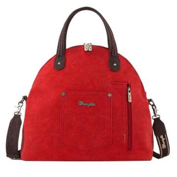 Wrangler Large Tote Bag for Women Weekender Bag Extra Handbag for Women Top handle Travel bag and Carry on bag With Double Zipper WG93G-2006RD