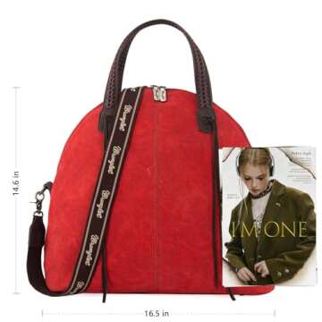 Wrangler Large Tote Bag for Women Weekender Bag Extra Handbag for Women Top handle Travel bag and Carry on bag With Double Zipper WG93G-2006RD