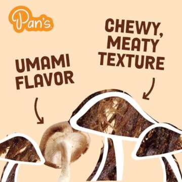 Pan's Mushroom Jerky, Vegan Snacks, Dried Mushrooms Shiitake, Plant based Jerky, Meatless Jerky, Gluten Free, High in Fiber, with Original flavor (2.2 Ounce, Pack of 3)
