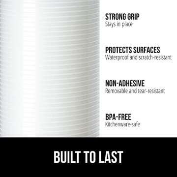 GORILLA GRIP DuraGuard Shelf Liner, 17.5x20 Non-Adhesive Cabinet Liners for Kitchen Drawers, Shelves...