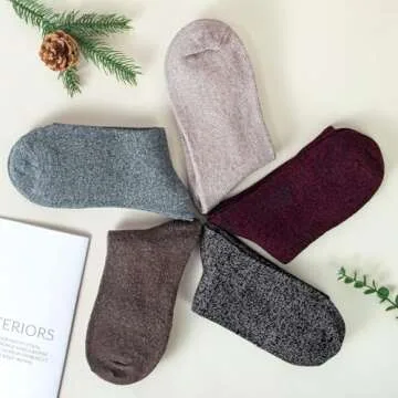 Loritta Wool Socks for Women Warm Winter Socks Thick Knit Soft Cabin Cozy Crew Boot Socks Gifts,BZ-Multicolor Bright