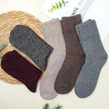Loritta Wool Socks for Women Warm Winter Socks Thick Knit Soft Cabin Cozy Crew Boot Socks Gifts,BZ-Multicolor Bright