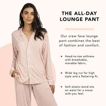 LIVELY All-Day Lounge Pant for Women | Loungewear Pajama Pants with White Piping Details | Elastic Band Sleepwear