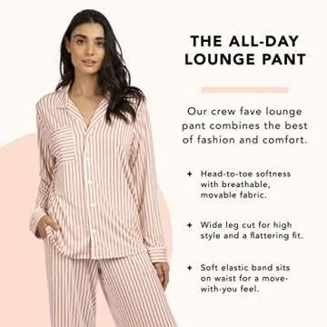 LIVELY All-Day Lounge Pant for Women | Loungewear Pajama Pants with White Piping Details | Elastic Band Sleepwear