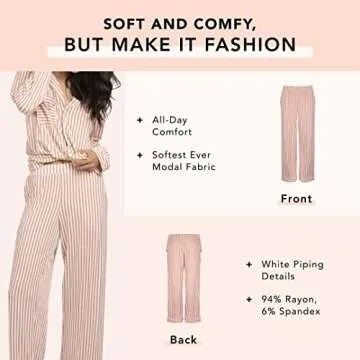 LIVELY All-Day Lounge Pant for Women | Loungewear Pajama Pants with White Piping Details | Elastic Band Sleepwear