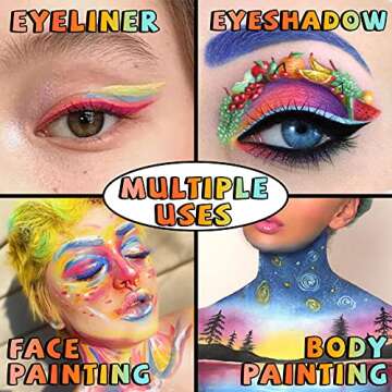 Permotary 16 PCS Matte Colorful Liquid Eyeliner Set Neon Eye Liners Pen,Waterproof Long Lasting Quick Dry Rainbow Eyeliner Eyeshadow Pencil Makeup Kit Gift for Women Girls