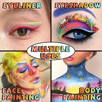 Permotary 16 PCS Matte Colorful Liquid Eyeliner Set Neon Eye Liners Pen,Waterproof Long Lasting Quick Dry Rainbow Eyeliner Eyeshadow Pencil Makeup Kit Gift for Women Girls