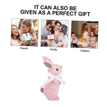 Homoyoyo Rattan Rabbit Ornament Rattan Bunny Figurines Outdoor Rabbit Statue Easter Table Centerpiece Easter Party Favors Woven Bunny Statue Easter Rabbit Household Resin Fairy Garden