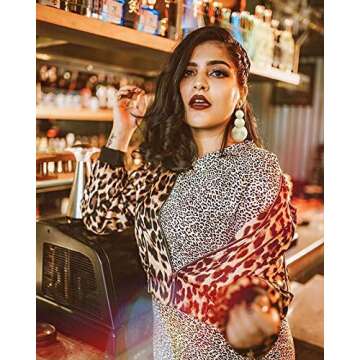 COZLANE 14K Gold Triple Round Disc Earrings Dangle Drop Carved Big Dangling Bohemia Vintage Circular Statement Chandelier Earrings for Women