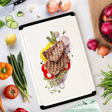 Large Plastic Cutting Board - Dishwasher Safe, Non-Slip, 18 x 12