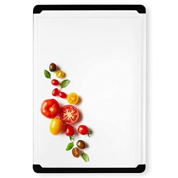 Large Plastic Cutting Board - Dishwasher Safe, Non-Slip, 18 x 12