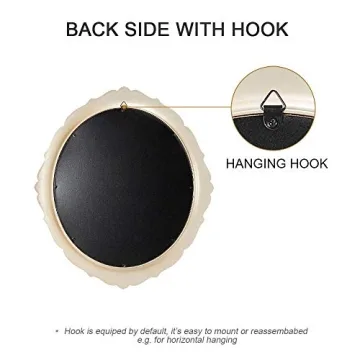 OMIRO Vintage Hanging Mirror in Antique Gold for Home Decor