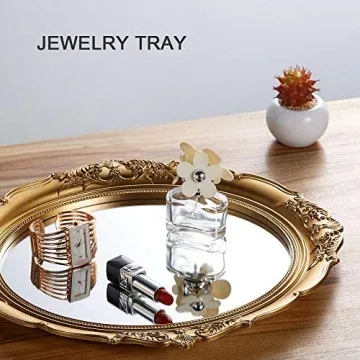 OMIRO Vintage Hanging Mirror in Antique Gold for Home Decor