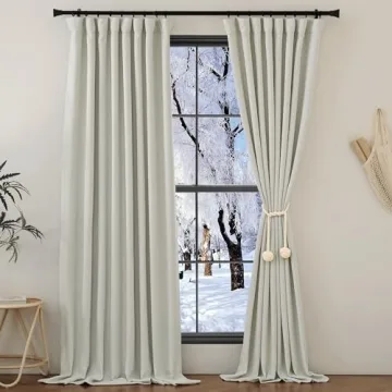 NICETOWN Room Darkening Faux Linen Curtains for Bedroom, Rod Pocket/Back Tab/Hook Belt Linen Burlap ...