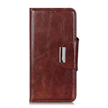 Ranyi for Consumer Cellular ZMax 10 Case, ZTE Z6250 Case, Leather Wallet Case with 6 Credit Card Holder Slots Kickstand Flip Folio Magnetic Leather Wallet Case for Consumer Cellular ZMax 10 -Brown