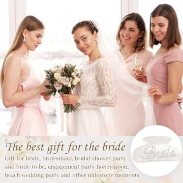 Gjinxi Bride Claw Hair Clip, White Acrylic Hair Clip with Rhinestone Bride Logo, Bride Bridesmaid Gift for Wedding, Banana Barrettes Hair Decorations for Bachelorette Party Decorations Bridal Shower