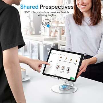 OMOTON 360° Tablet Stand - Adjustable for iPad Pro/Air