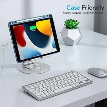 OMOTON 360° Tablet Stand - Adjustable for iPad Pro/Air