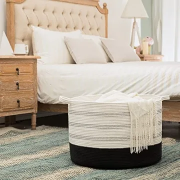 R RUNKA XXXLarge Cotton Rope Basket for Toys & Laundry