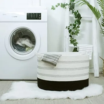 R RUNKA XXXLarge Cotton Rope Basket for Toys & Laundry