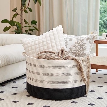 R RUNKA XXXLarge Cotton Rope Basket for Toys & Laundry