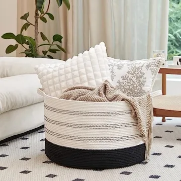 R RUNKA XXXLarge Cotton Rope Basket for Toys & Laundry