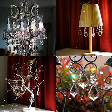 12pcs Crystal Chandelier Maple Leaf Prism Pendant Parts, 76mm Hanging Crystals Beads for Chandelier Wedding Decoration Clear
