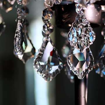 12pcs Crystal Chandelier Maple Leaf Prism Pendant Parts, 76mm Hanging Crystals Beads for Chandelier Wedding Decoration Clear