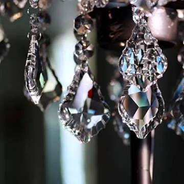 12pcs Crystal Chandelier Maple Leaf Prism Pendant Parts, 76mm Hanging Crystals Beads for Chandelier Wedding Decoration Clear