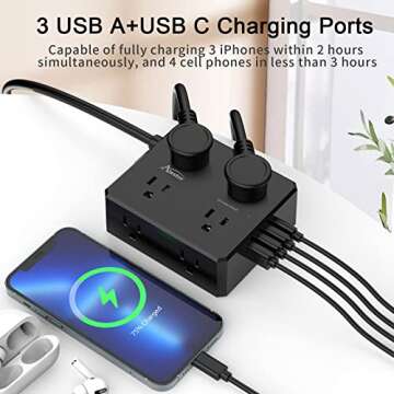 Surge Protector Power Strip with 12 Device Capacity