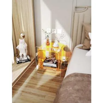 Solaround Acrylic Nightstand with Open Storage Shelf