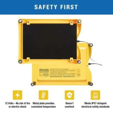 Brinsea Ecoglow Safety 600 Chick or Duckling Brooder, Adjustable Height & Angle Brooder Plate for 20 Chicks, Ideal for Chicken Coops Poultry Heating with Safety Indicator, 12 Watts